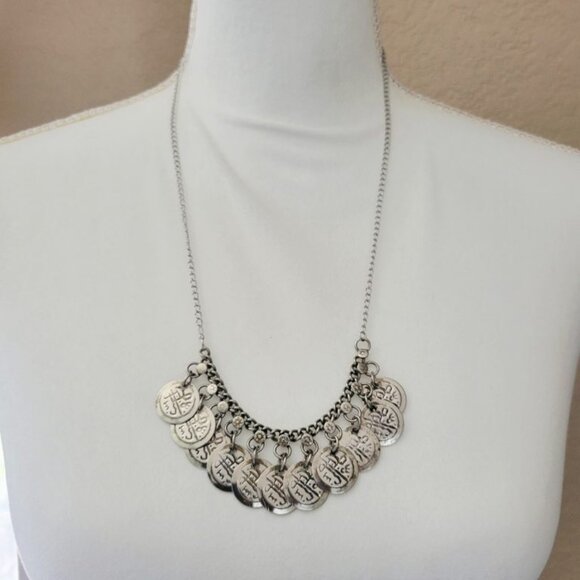 3 Pc Vintage Estate Belly Dancer Coin Chain Upcycled Necklace Bracelet, Earrings - Picture 14 of 16